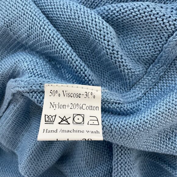 Etcyy Medium Blue White Knit Sweater Vest Top - Picture 6 of 6